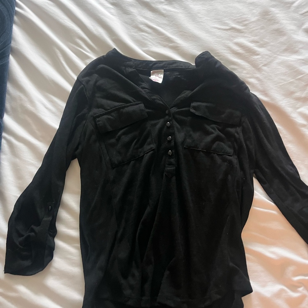 No Boundaries Black Button-Down Shirt